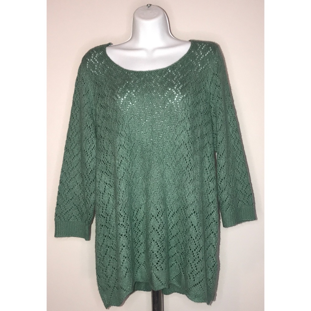 Debbie Morgan Large Green Knitted Blouse